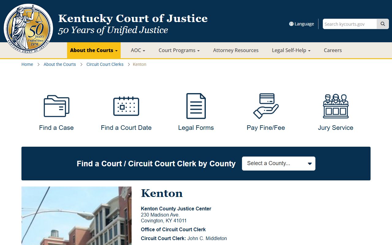 Kenton County Court Records - Kenton Circuit Court building
